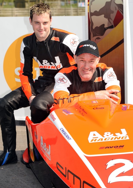 Dave Molyneux and passenger Dan Sayle were the first sidecar team to complete a lap (Stephen Davison/Pacemaker Press International)